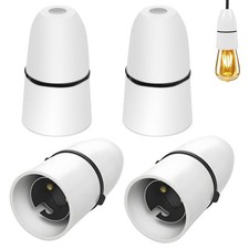 4pcs B22 Bayonet Bulb Pendant Lamp Holder Ceiling Light Fitting White 4A 250V