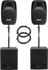 DJ PA Aktiv Komplett Anlage Gesangsanlage Set 2x 18" Subwoofer 2x 12" Hochtöner