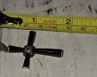 Vintage 925 Sterling Silver Cross Onyx Marcasite Religious Necklace Pendant  — photo 10