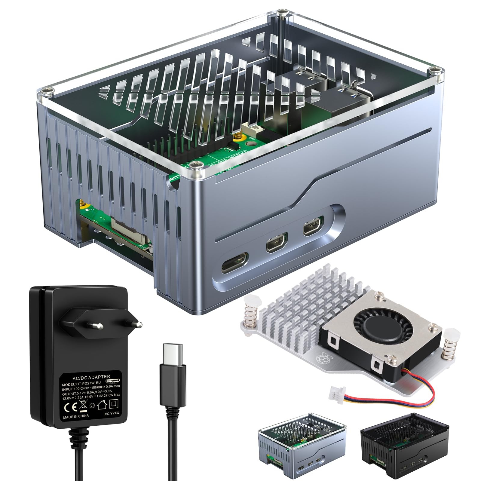 Boîtier Raspberry Pi 5 Hat Key-M Shield haut débit pour SSD M.2