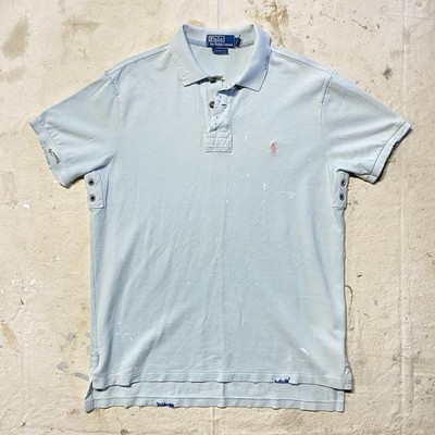 Vintage 90s Y2K Polo by Ralph Lauren Blue Cotton Shirt Embroidered