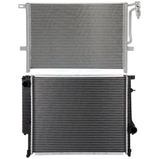 Aluminum Radiator&AC Condenser Cooling Kit For 1999 BMW 323i 323is 328i Base l6