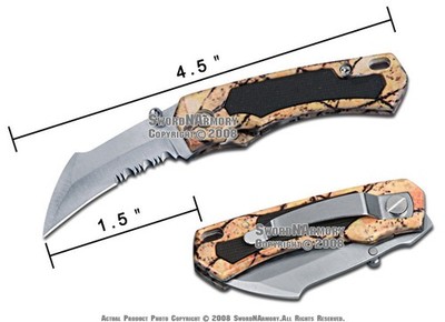 Toucan Liner Lock Pocket Folder Knife W/ Serrated Blade