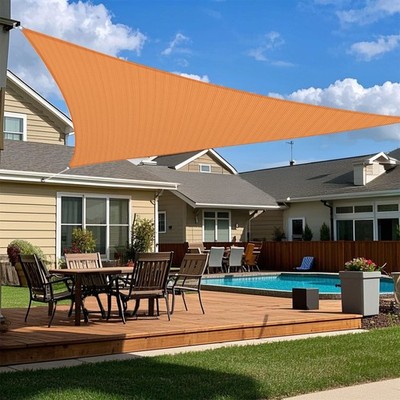 20ft Triangle Sun Shade Sail HDPE Garden Outdoor Patio Pool Shelter Canopy Cover