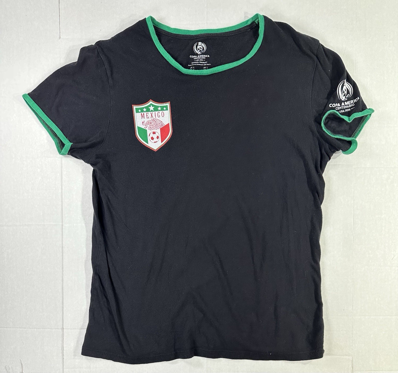 Mexico Soccer T Shirt Mens Large Copa America Centenario 2016 Official Black