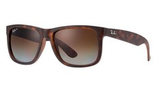 Ray-Ban P RB4165 JUSTIN Polarized Matte Tortoise Sunglasses Havana / Dark Brown