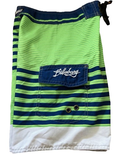 Billabong Striped Front Tie Boys Board Shorts Swim Trunks *Read Description* - Picture 12 of 17