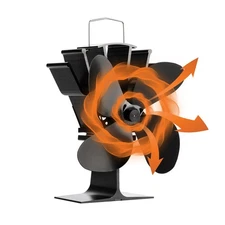 Wood Stove Fan Heat Powered - Fireplace Fan, Wood Stove 4 Blades Heat Powered...