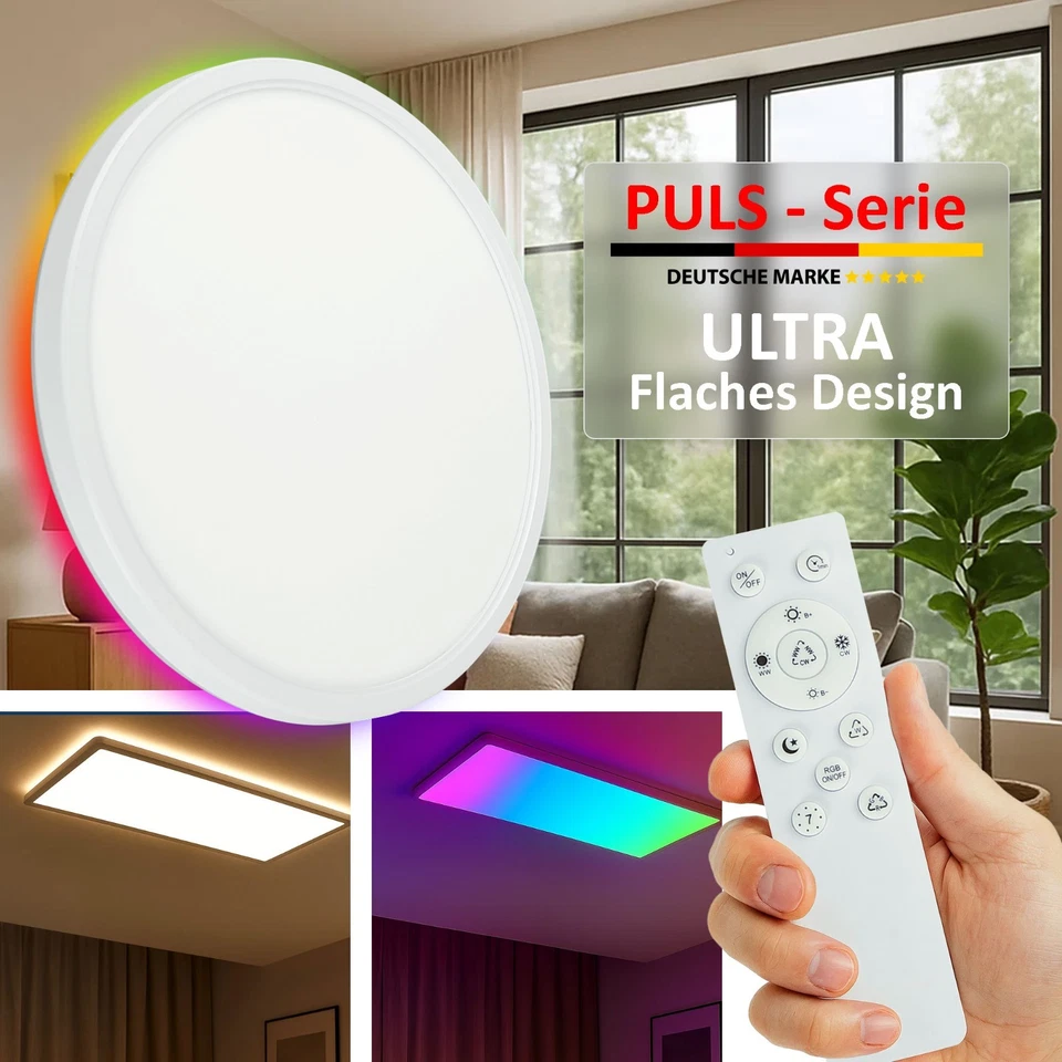 RGB LED Deckenleuchte Dimmbar Fernbedienung Farbwechsel  22W 2200lm 2700K-6500K - Bild 1 von 1