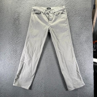 Express Edition Jeans Mens 33x32 White True Straight Cotton Stretch Simon Spurr