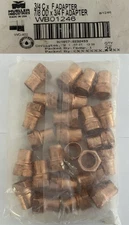 MUELLER- WB01246 Copper Fittings 3/4 C x F Adapter - 7/8 OD x 3/4” F -Pack Of 25