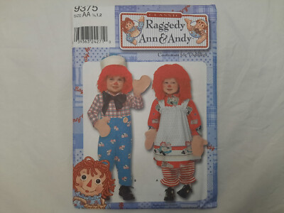 Simplicity Pattern - Raggedy Ann & Andy Costume (Sz AA 1/2-2) #9375 - Uncut