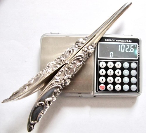 Antique Tiffany&Co Sterling Glove Stretcher (1891-1902) Cherubs Roses Ornate - Picture 6 of 7