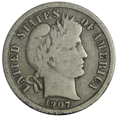 1907-S Barber Dime Nice Circulated VG/FINE! Complete Your Album!