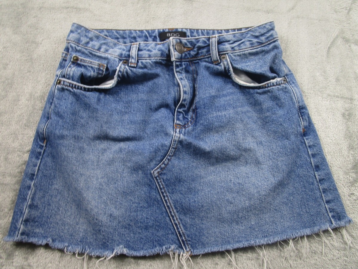 Clothing Destructed Blue Jean Skirt Abby Light Wash Distressed