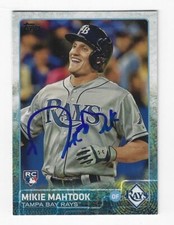 Autographed MIKIE MAHTOOK Tampa Bay Rays 2015 Topps Card #US399 w/COA