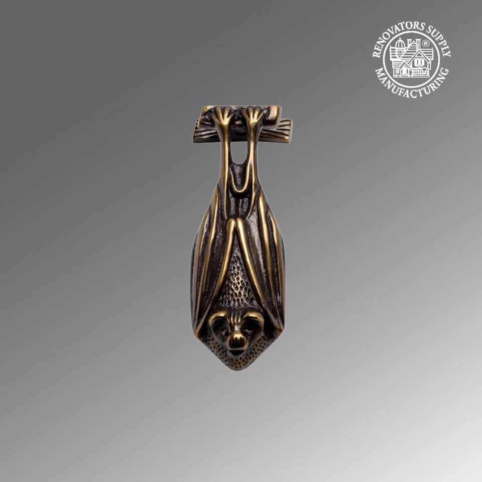 Renovators Supply Antique Brass Door Knocker Bat Design Brass Door Knocker - Image 3 of 4