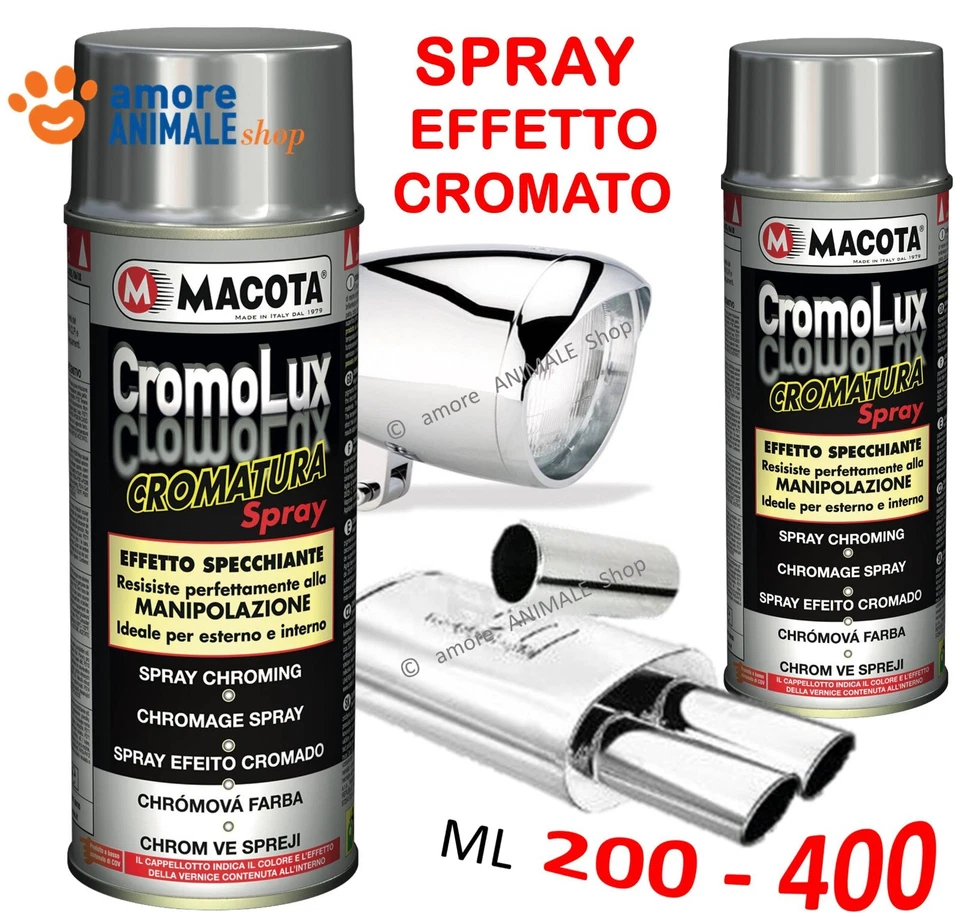 MACOTA CROMOLUX → Vernice Cromata Spray - Cromatura Resistente al Calore Cromo