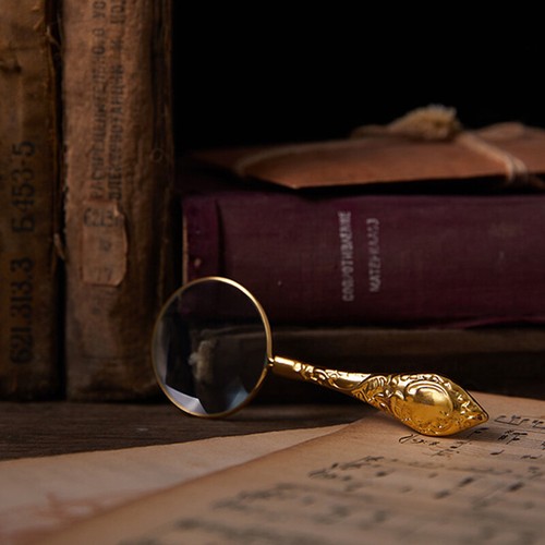 Retro 5X Magnifying Glass Handheld Magnifier Wooden Handle Optical Eye Lo-ml _pw - Picture 6 of 10