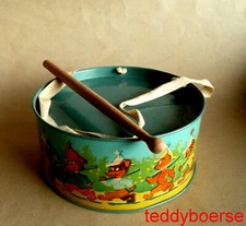 alte Blechtrommel Kindertrommel  Deko für Teddys