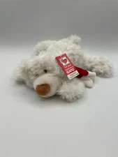 RARE New Ganz White Teddy Polar Bear Colby 11" Plush Red Scarf Tags HX11087
