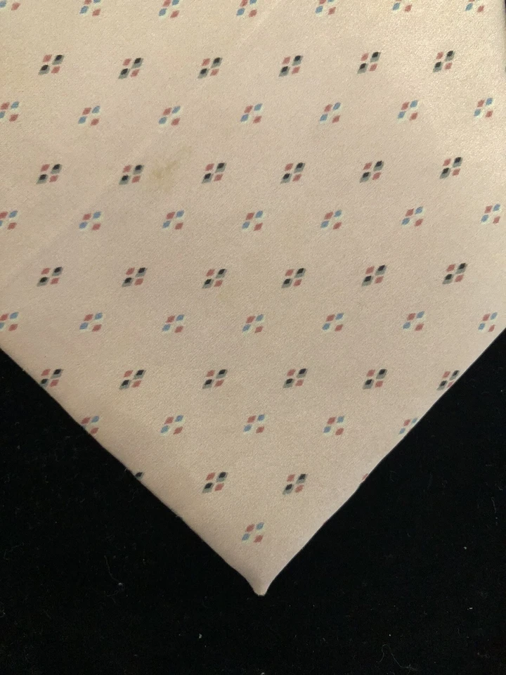 CORBATA DE SEDA VINTAGE BILL BLASS ROSA CON PEQUEÑOS LUNARES Foto 3 de 4