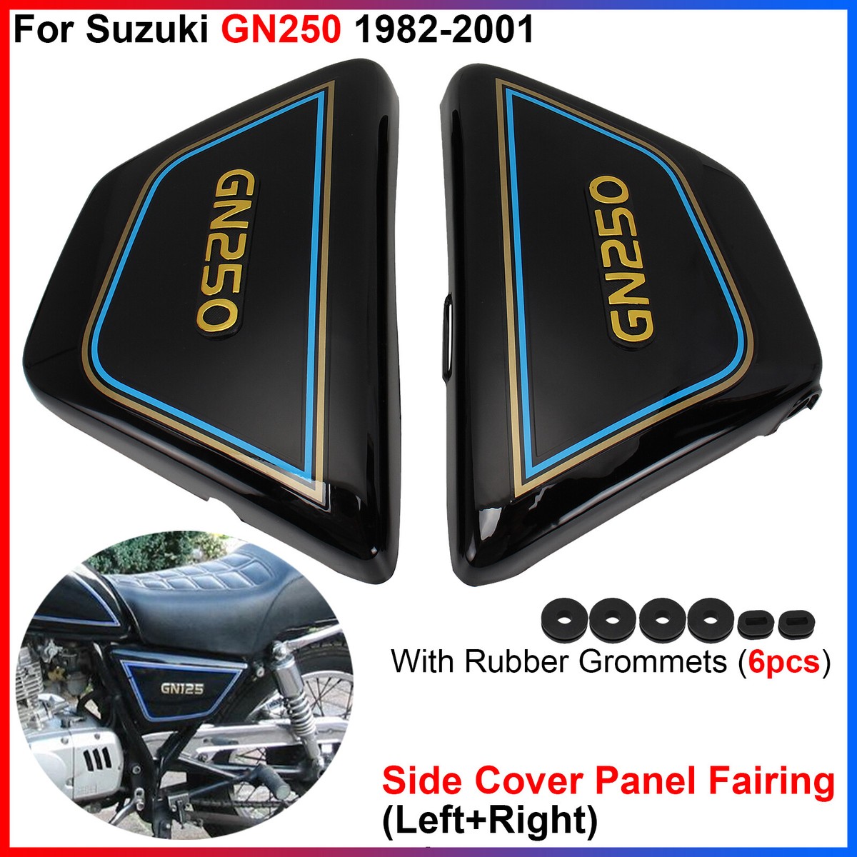For Suzuki GN250 1982-2001 Left+Right Side Cover Panel Fairing W