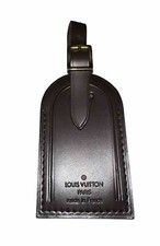 Louis Vuitton Name Tag Damier Ebene Leather Goldtone -Large     