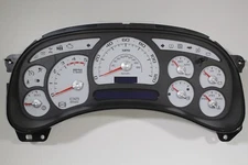 03-05 SILVERADO 2500HD 3500HD DIESEL COMPLETE CLUSTER CUSTOM WHITE ESCALADE RS