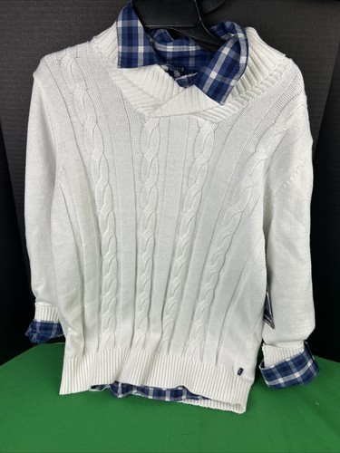 Gap Kids Boys Sweater Shirt Set Size XL 14-16 Off White/Blue - Picture 5 of 5