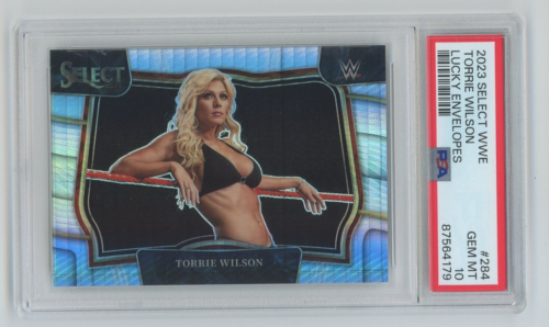 Torrie Wilson 2023 Select WWE Ringside Lucky Envelopes Prizm 5/8 PSA 10 Pop 1 - Picture 1 of 2