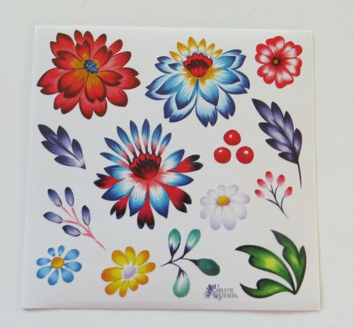 Violette Stickers - ELECTRIC FLOWERS - 4x4 Square Sticker Sheet #K120 - Picture 2 of 2