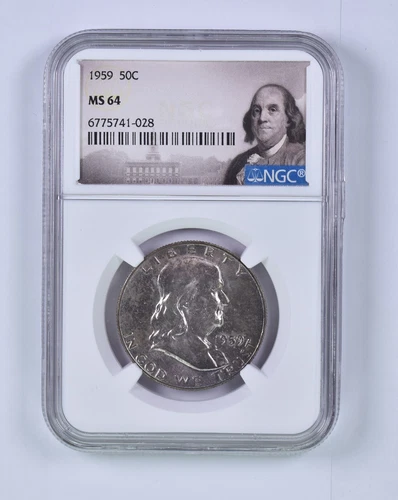 1959 MS64 Franklin Half Dollar - 90% SILVER - NGC Graded