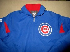 Majestic Mlb Chicago Cubs Women's Blue Therma Base Premier Dugout Jacket Medium