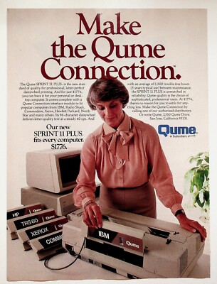 1983 Qume Sprint 11 Plus Computer Printer - Vintage Technology Ad