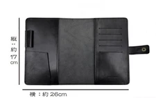 book jacket cover slipcase case bag pocket cow leather customize black W736
