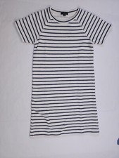 J.Crew Knit T-shirt Terry Dress Navy Blue White Striped Womens XXS NEW