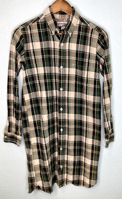 Beams ''Boy'' Japan Oversized Plaid Flannel Cotton Tunic Shirt Dress Top Womens M