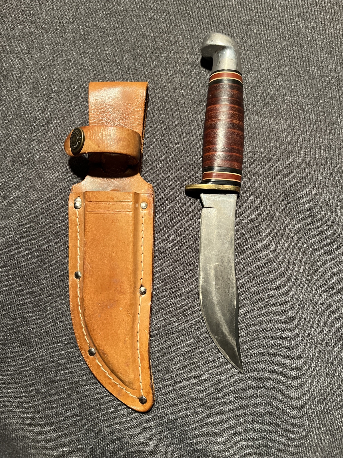 Vintage Western L66 Hunting Fixed Knife with Sheath made in USA eBay