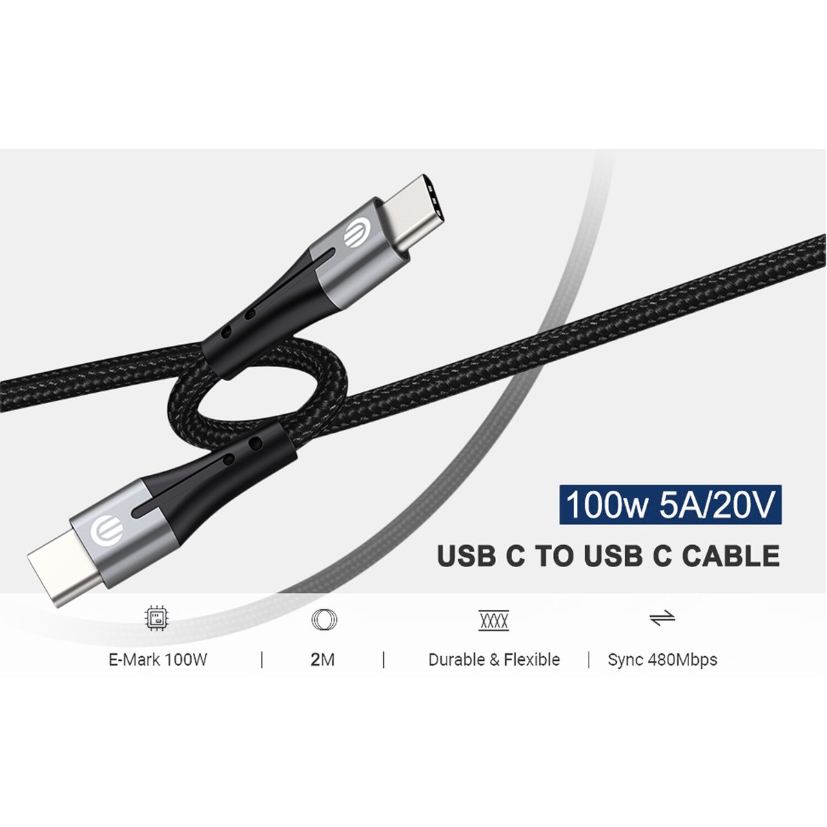 USB 2.0 Type C to Type C (USB-C to USB-C) Charging Sync Charger 