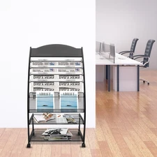 floor magazine rack brochure display stand for offices and public reception area