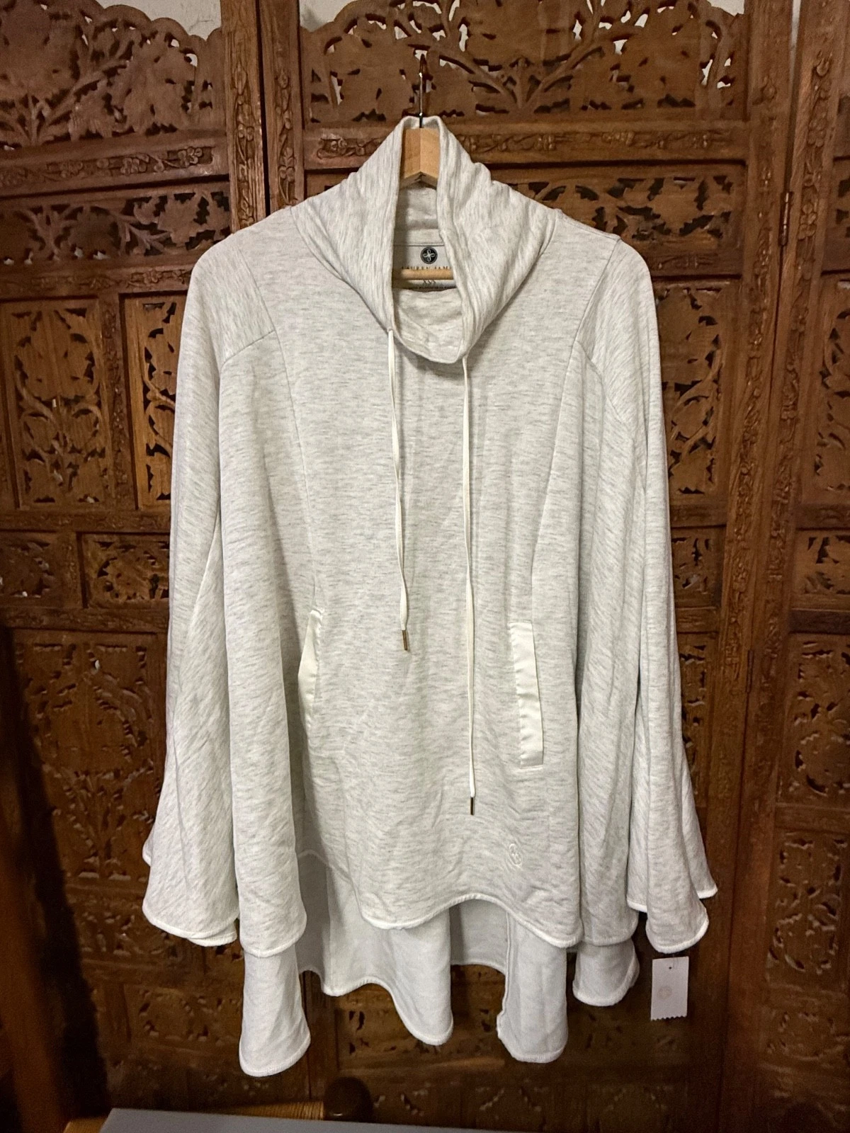 NWT Lauren James Heathered Ivory Cotton Sierra Poncho XS/S