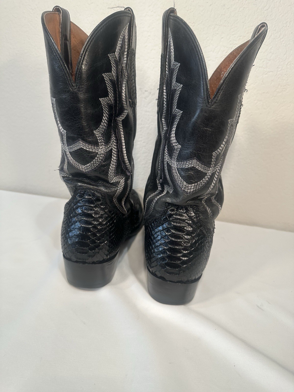 Men’s Dan Post Black Python Cowboy Boots Size 10.5 - image 9