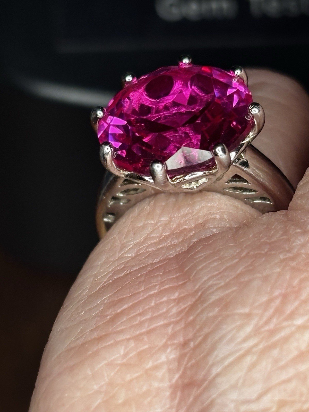 Sterling 8mm Lab Created Ruby Size 5 - image 2