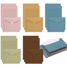 100 PCS Lined Stationery Paper Envelopes Set Writing Letter Sheet 5.5x8.25 In