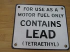 NOS VINTAGE OLD GAS PUMP PORCELAIN SIGN (CONTAINS LEAD *TETRAETHYL*)