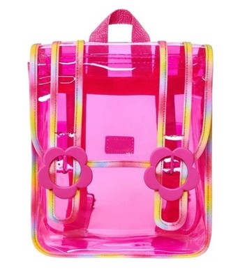 Clear Pink Backpack with Rainbow TrimKids