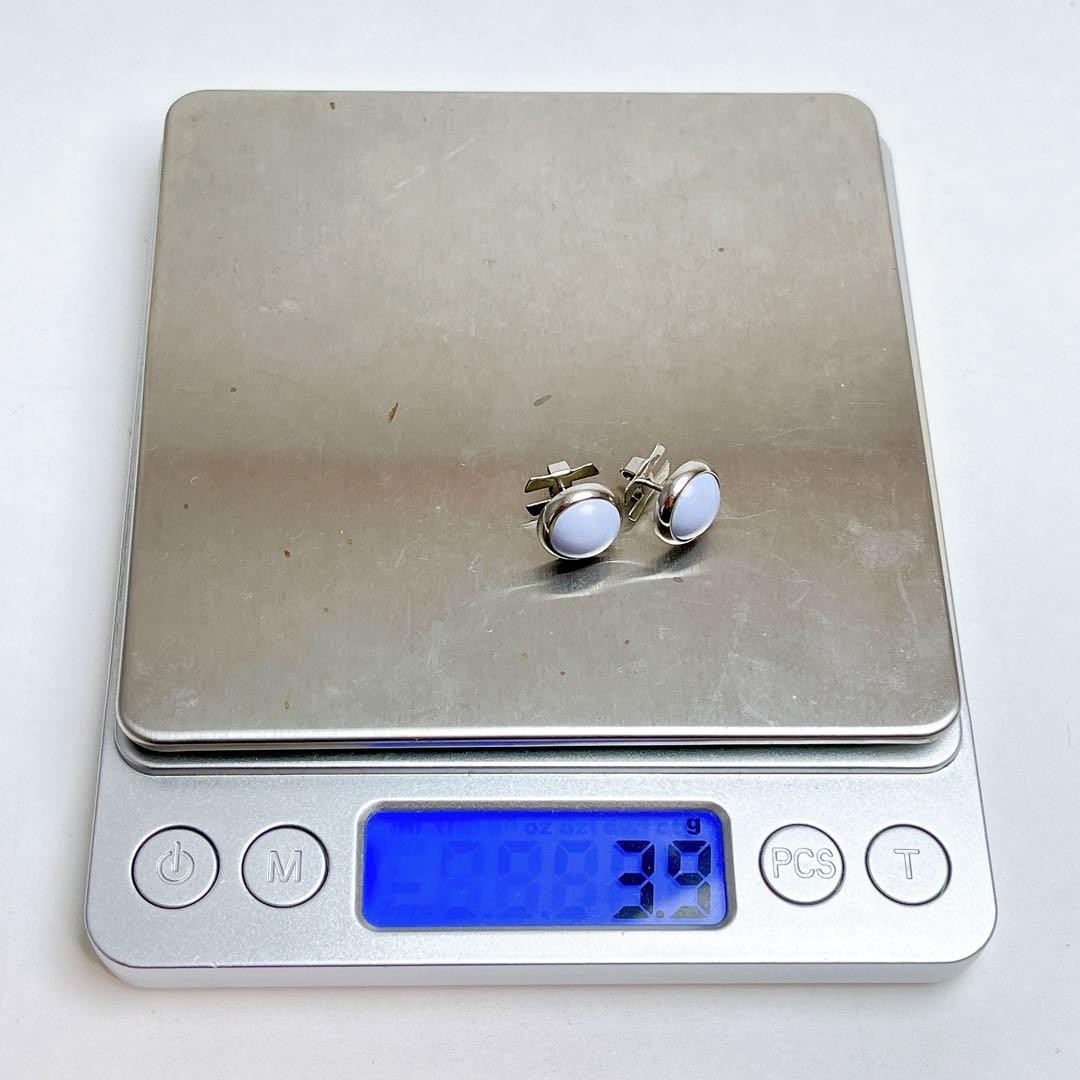 Hermes Eclipse Blue Stone Earrings Silver Base Au… - image 8