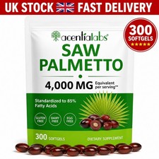Saw Palmetto 4000mg & Pumpkin Seed Oil 300 Capsules Prostate Hair Support UK