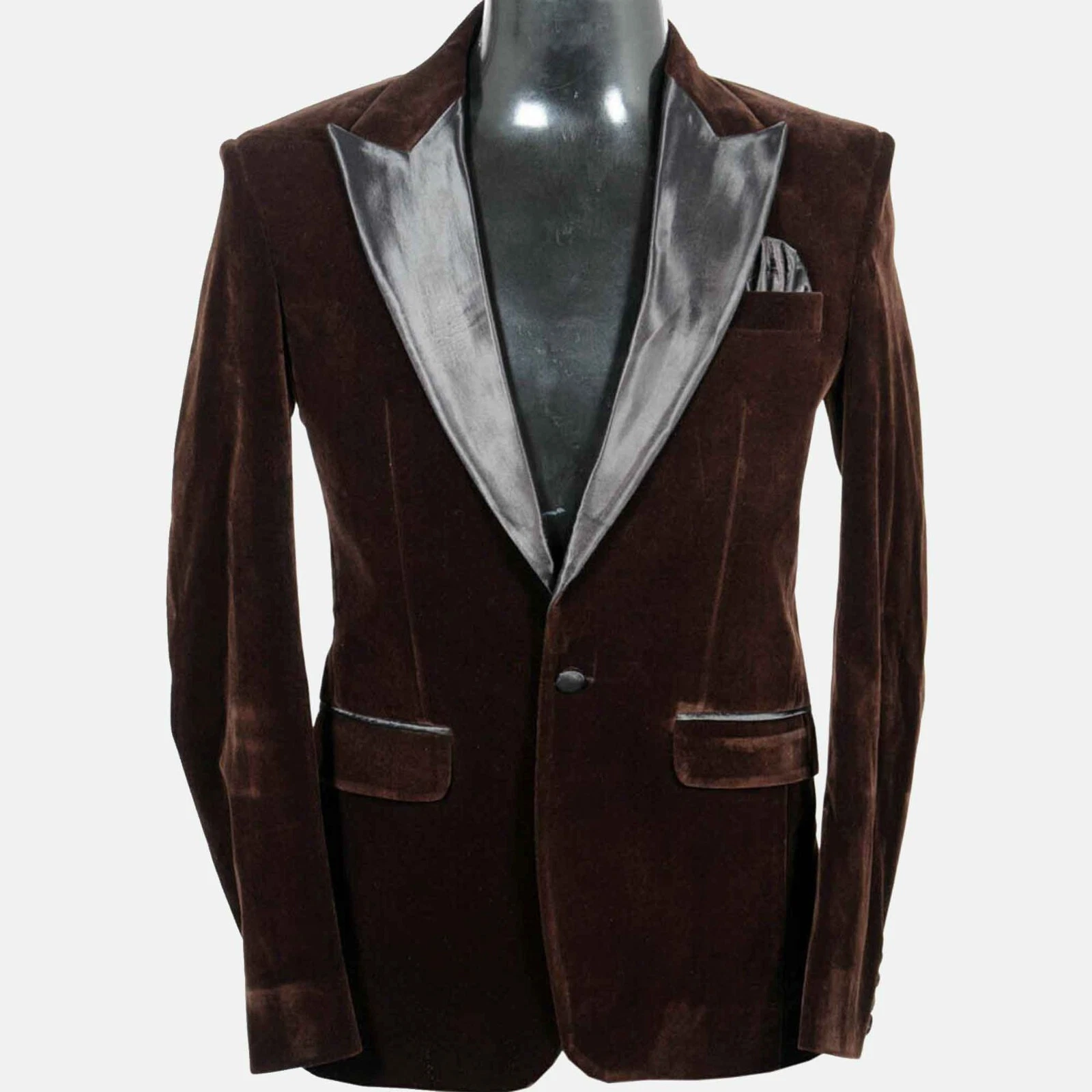 Men's Brown Smoking Jacket Designer Elegant Luxury Party Wear Tuxedo Blazer